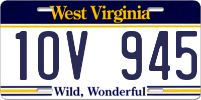 WV license plate 1OV945