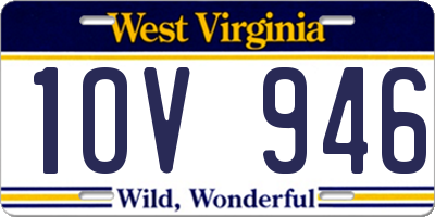 WV license plate 1OV946