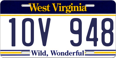 WV license plate 1OV948