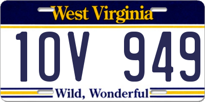 WV license plate 1OV949