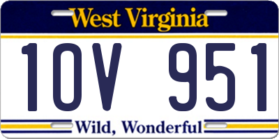 WV license plate 1OV951