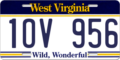 WV license plate 1OV956