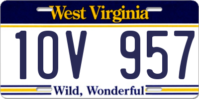 WV license plate 1OV957