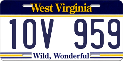 WV license plate 1OV959