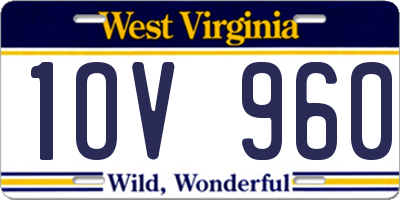 WV license plate 1OV960