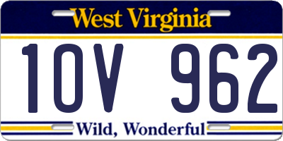 WV license plate 1OV962