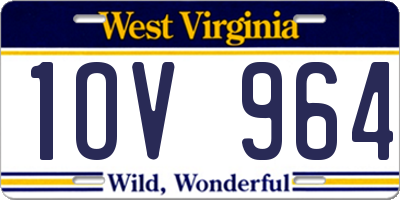WV license plate 1OV964