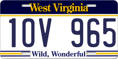 WV license plate 1OV965