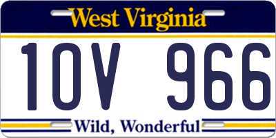 WV license plate 1OV966