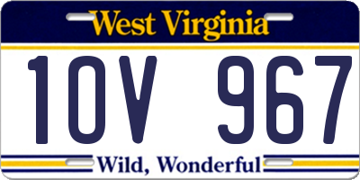 WV license plate 1OV967