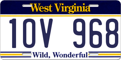 WV license plate 1OV968