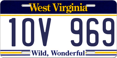 WV license plate 1OV969