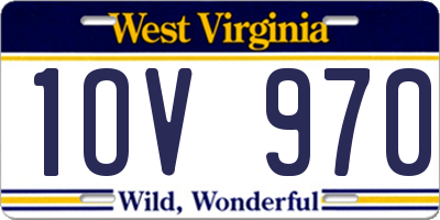 WV license plate 1OV970