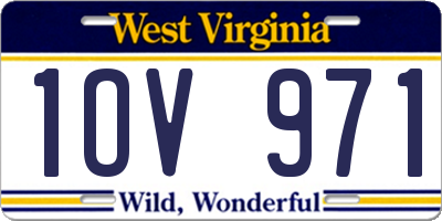 WV license plate 1OV971