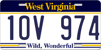 WV license plate 1OV974