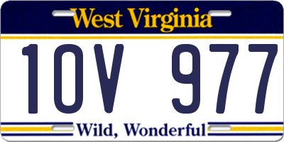 WV license plate 1OV977