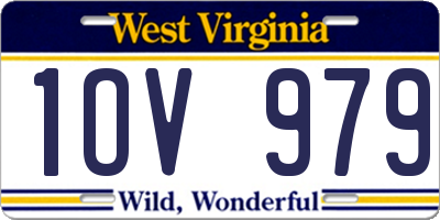 WV license plate 1OV979