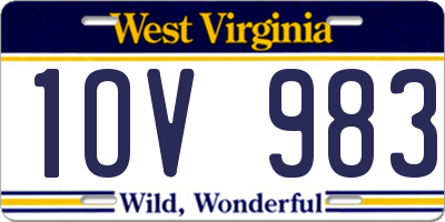 WV license plate 1OV983