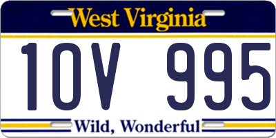 WV license plate 1OV995