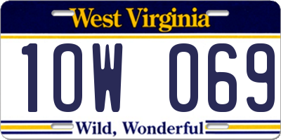 WV license plate 1OW069