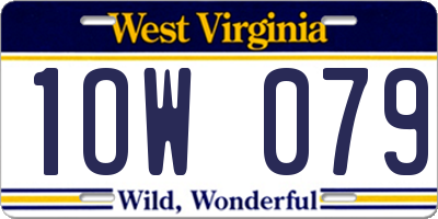 WV license plate 1OW079