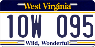 WV license plate 1OW095