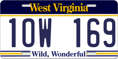WV license plate 1OW169