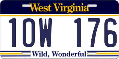 WV license plate 1OW176