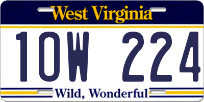 WV license plate 1OW224