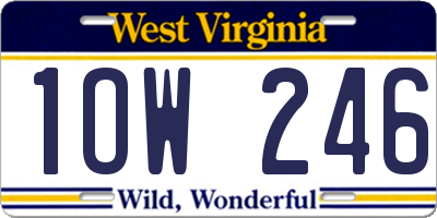 WV license plate 1OW246