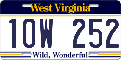 WV license plate 1OW252