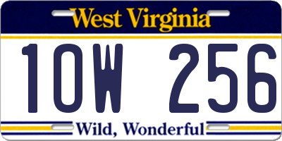 WV license plate 1OW256