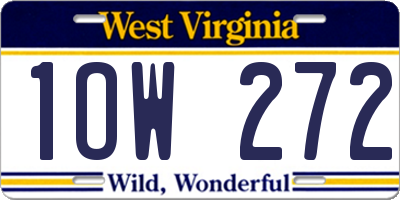 WV license plate 1OW272