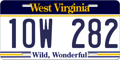 WV license plate 1OW282