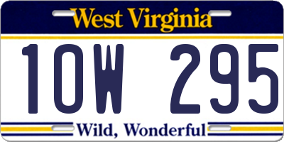 WV license plate 1OW295