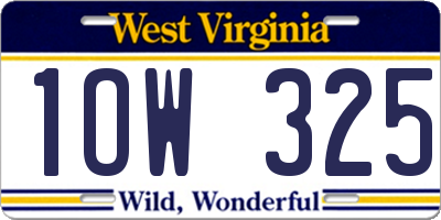 WV license plate 1OW325
