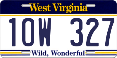 WV license plate 1OW327