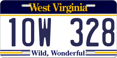 WV license plate 1OW328