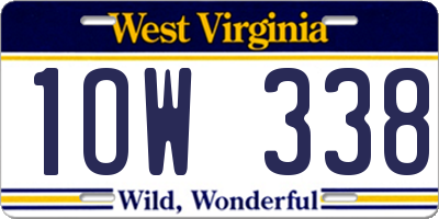 WV license plate 1OW338