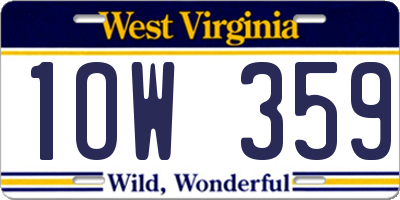 WV license plate 1OW359