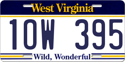 WV license plate 1OW395
