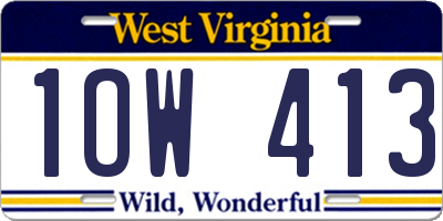 WV license plate 1OW413