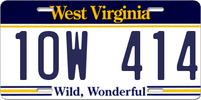 WV license plate 1OW414