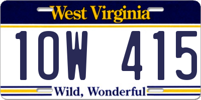 WV license plate 1OW415