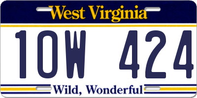 WV license plate 1OW424