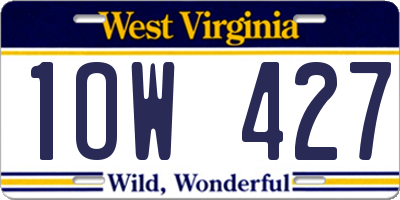 WV license plate 1OW427