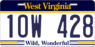 WV license plate 1OW428