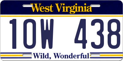 WV license plate 1OW438