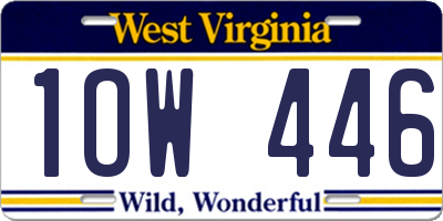WV license plate 1OW446