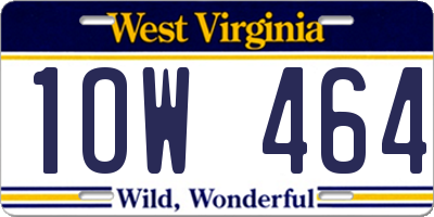 WV license plate 1OW464